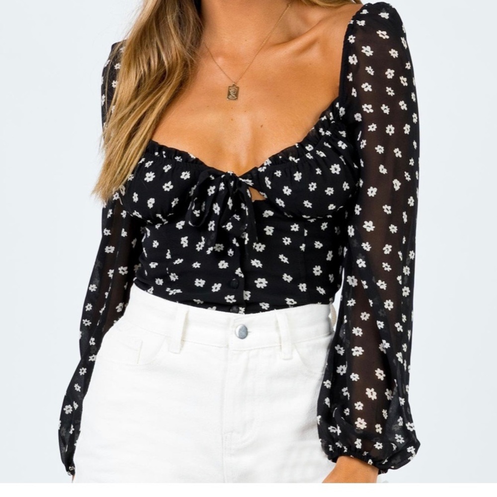 Floral black blouse